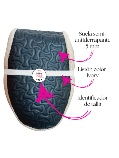 10 pares de flats modelo SAT SATINADAS